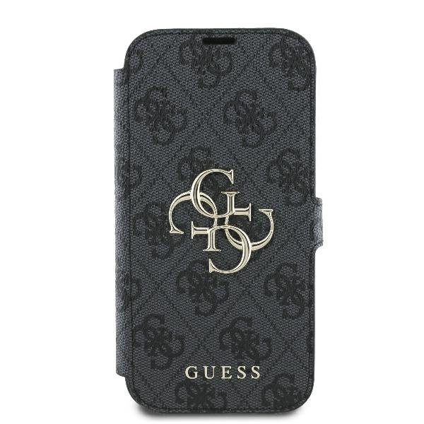 Etui Guess iPhone 16 Pro 6.3" czarny/black book 4G Metal Logo
