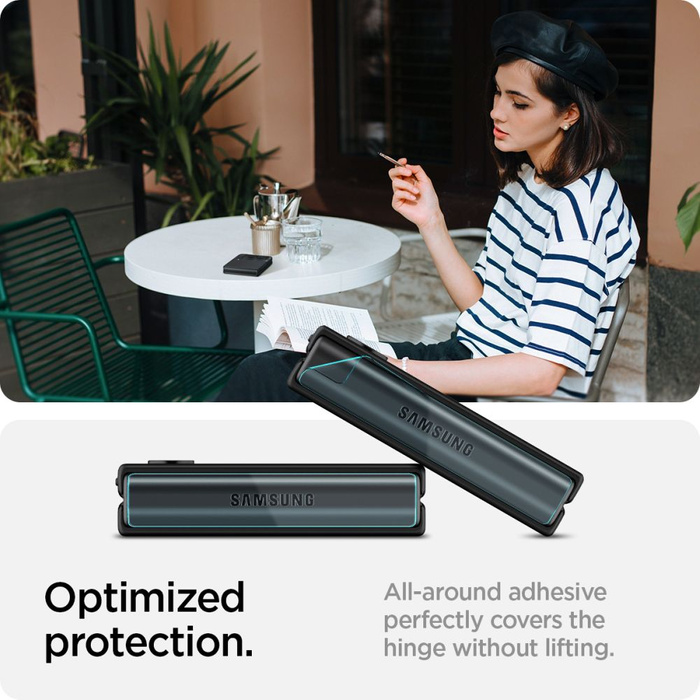 SZKŁO HARTOWANE SPIGEN GLASS FC ”EZ FIT” + HINGE FILM 2-PACK GALAXY Z FLIP 4 BLACK