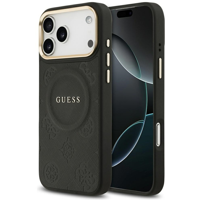 Etui Guess Peony Hot Stamp MagSafe do    iPhone 17 Pro Max czarny