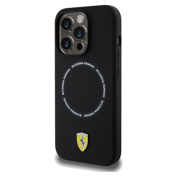 Etui Ferrari FEHMP15XSBAK iPhone 15 Pro Max 6.7" czarny/black hardcase Printed Ring MagSafe Case
