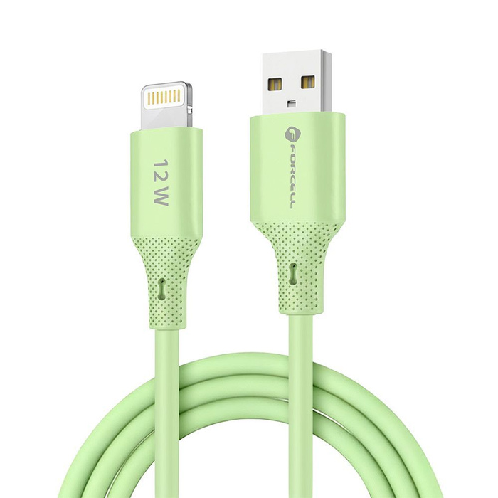 Kabel USB A do Lightning Forcell F-Energy 2,4A 12W Silicone 1 m C343 zielony
