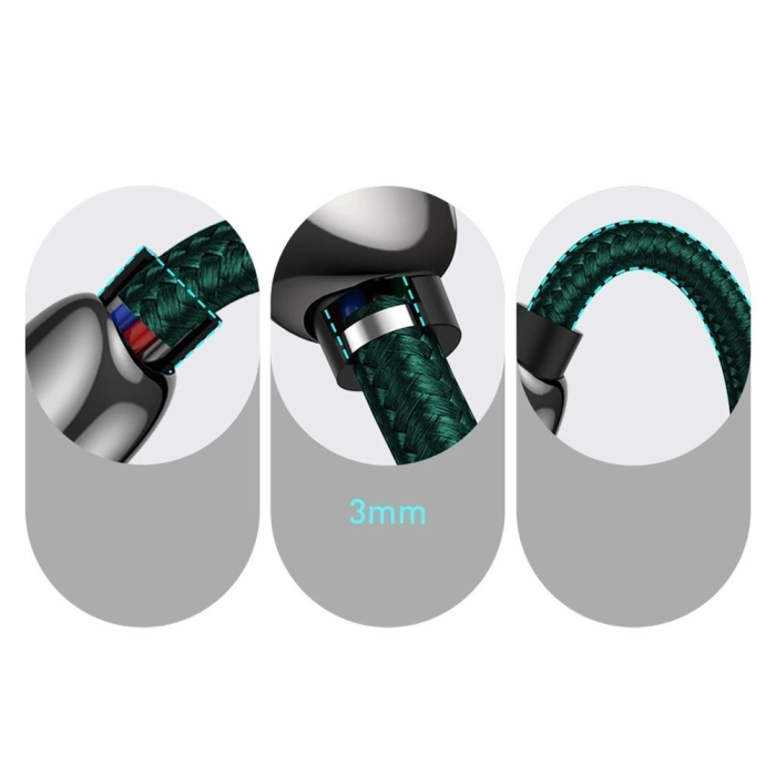 Kabel Baseus CATSK-B06 USB-C - USB-C PD 100W 5A 480Mb/s 1m - zielony