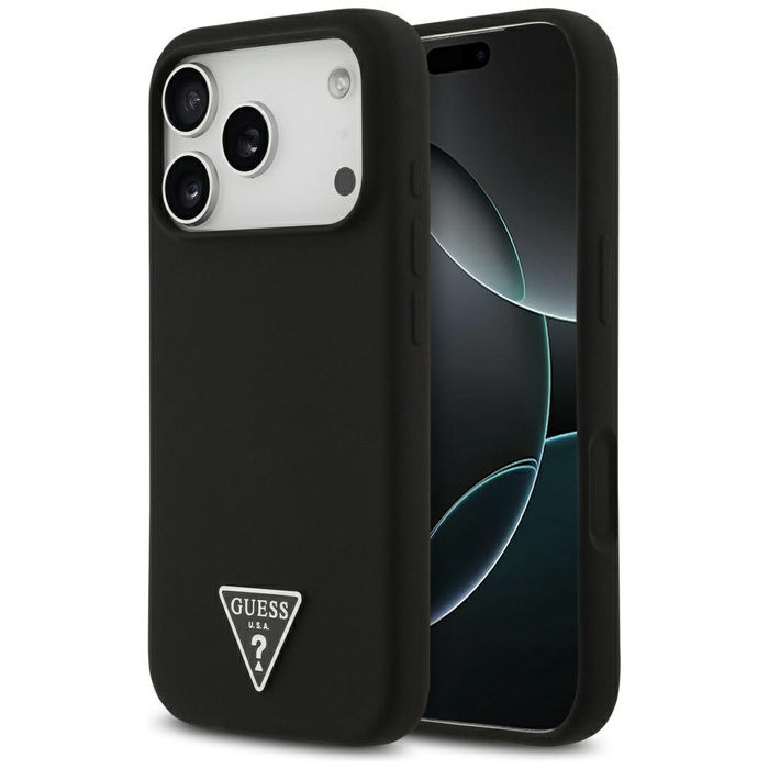 Etui Guess Silicone Triangle Logo        MagSafe do iPhone 17 Pro Max czarny