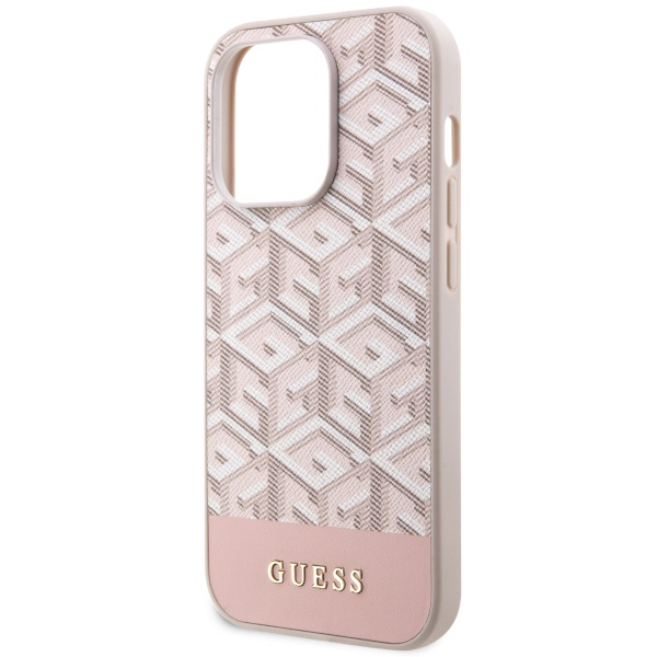 Etui Guess GUHMP14LHGCFSEP iPhone 14 Pro 6,1" różowy/pink hard case GCube Stripes MagSafe Case