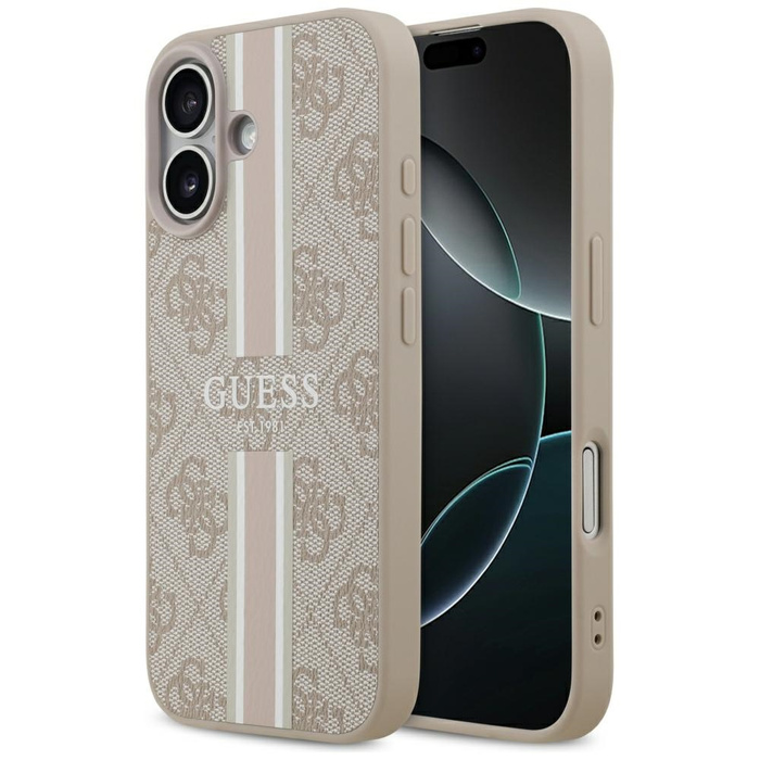 Etui Guess 4G Printed Stripes MagSafe do iPhone 17 różowy