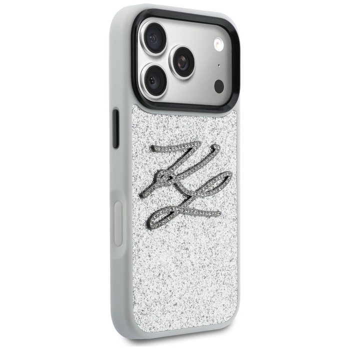 Etui Karl Lagerfeld IML Glitter KL       Diamond Logo do iPhone 17 Pro srebrny