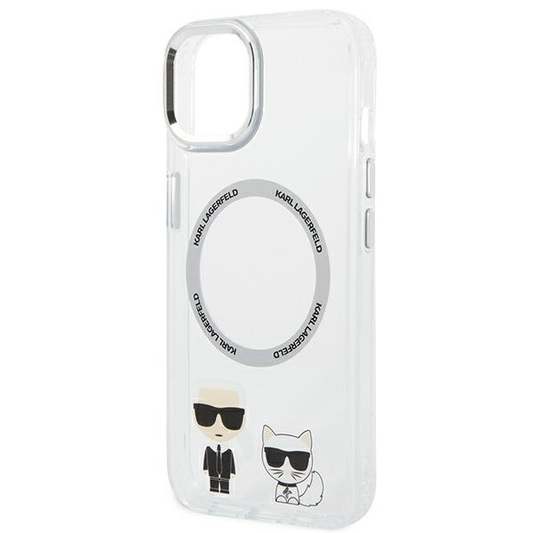 Etui KARL LAGERFELD Apple iPhone 14 Plus Karl & Choupette Aluminium Magsafe Bezbarwny Hardcase