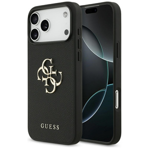 Etui Guess Grained Big 4G & Classic Logo do iPhone 17 Pro Max czarny