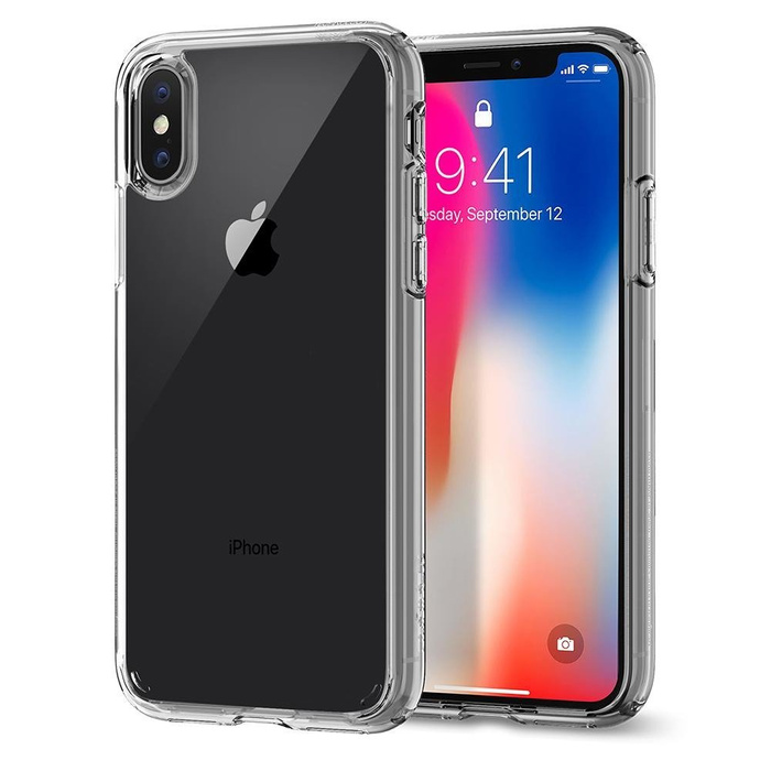 Etui SPIGEN Ultra Hybrid  Apple iPhone X Xs Przezroczyste Clear Przezroczysty + Szkło 3MK Case