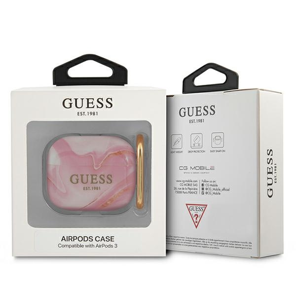 Etui GUESS Apple AirPods 3 Marble Collection Różowy Case