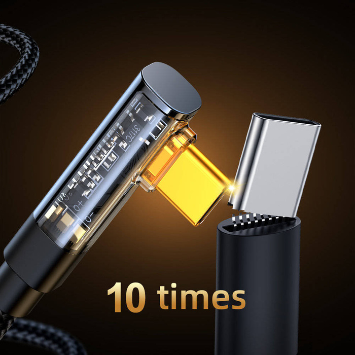 Joyroom kabel USB C kątowy - USB do szybkiego ładowania i transferu danych 3A 1,2 m czarny (S-UC027A6)