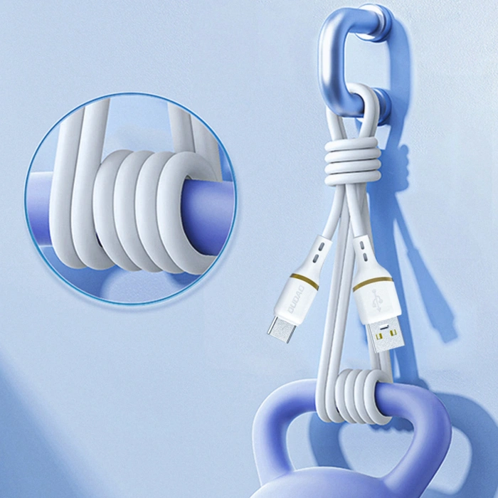 Kabel Dudao L25L USB-A - Lightning 1m 30W w miękkim silikonowym oplocie - biały