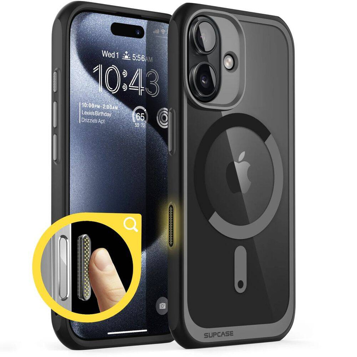 ETUI SUPCASE UB MAG MAGSAFE IPHONE 16 BLACK