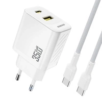 Ładowarka sieciowa Dudao A27 MaxC 35W GaN + kabel USB-C - biała