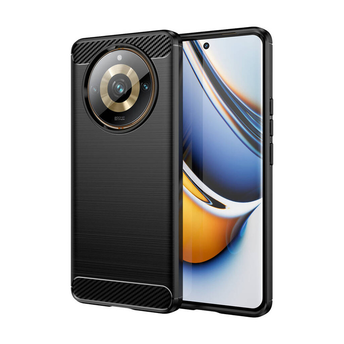 Etui Elastyczne etui wzór karbon do Realme 11 Pro / 11 Pro+ Carbon Case - czarne Case