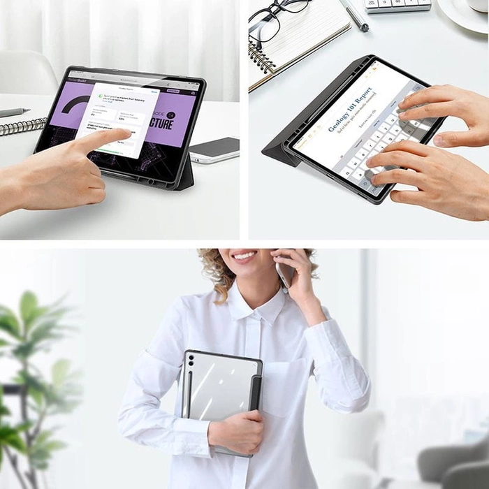 Etui z klapką podstawką Dux Ducis Toby do Samsung Galaxy Tab S9 FE - czarne