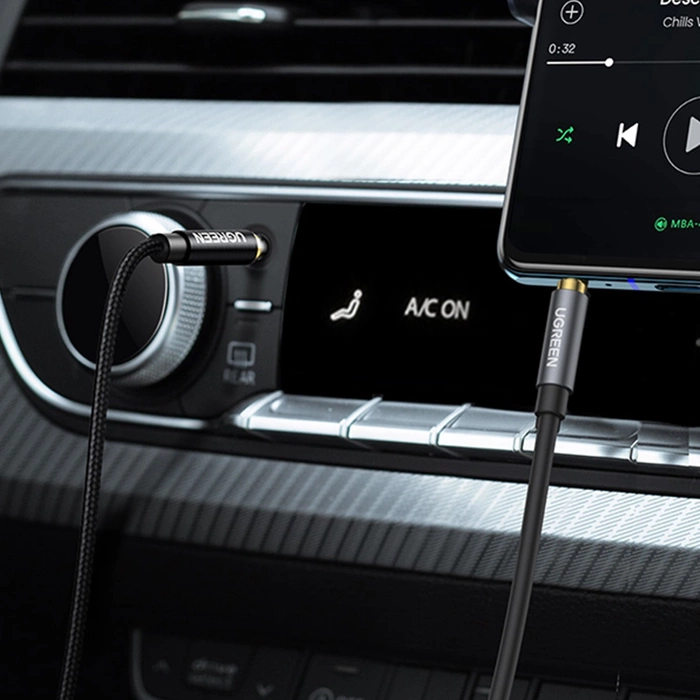 Kabel Ugreen AV118 10595 mini jack 3,5 mm (męski) / mini jack 3,5 mm (żeński) 3m - srebrny