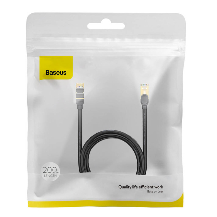 Baseus Speed Seven szybki kabel sieciowy RJ45 10Gbps 2m czarny (WKJS010301)
