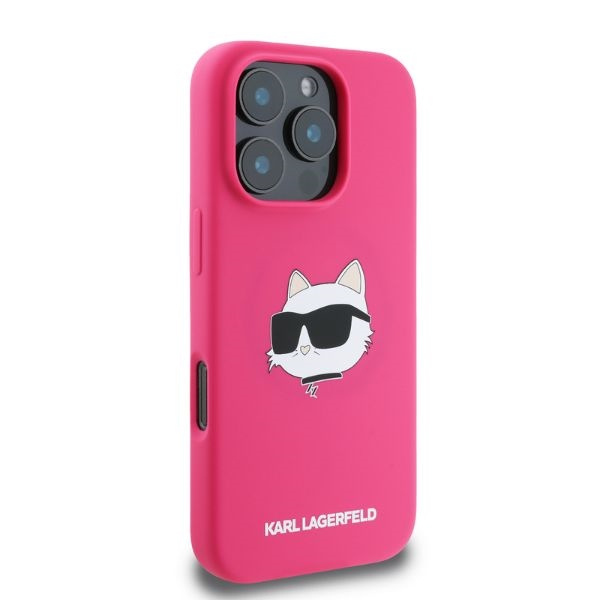 Etui Karl Lagerfeld iPhone 16 Pro Max fuksja/fuschia HC MagSafe Sil Choupette Head Print