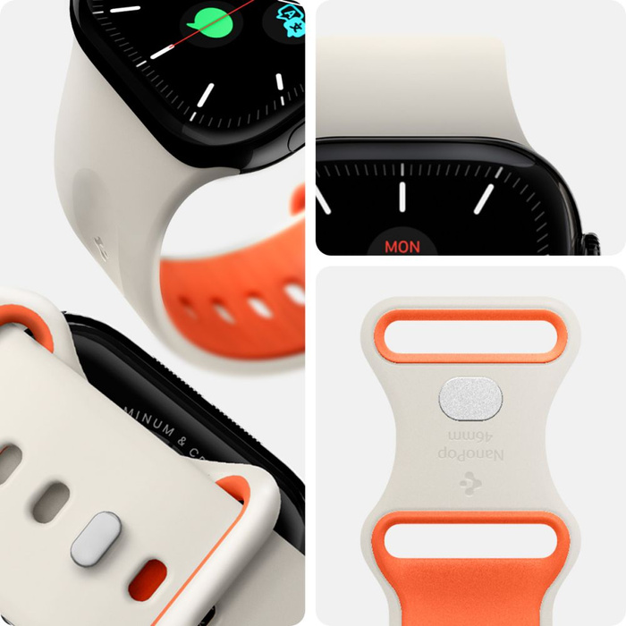 PASEK SPIGEN APPLE WATCH 6 / 7 / 8 / 9 / 10 / SE / ULTRA 1 / 2 (44 / 45 / 46 / 49 MM) NANO POP ORANGE BEIGE