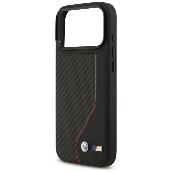 Etui BMW M Carbon Line & Logo MagSafe do iPhone 17 Pro Max czerwony