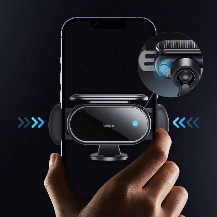 Baseus Steel Cannon Pro solarny automatyczny uchwyt samochodowy na kokpit czarny (SUGP010001)