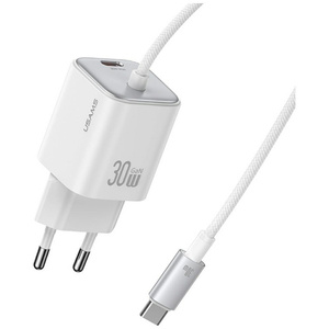 Ładowarka sieciowa USAMS JC Series CC264 30W GaN Mini Fast Charge 2xUSB-C biały