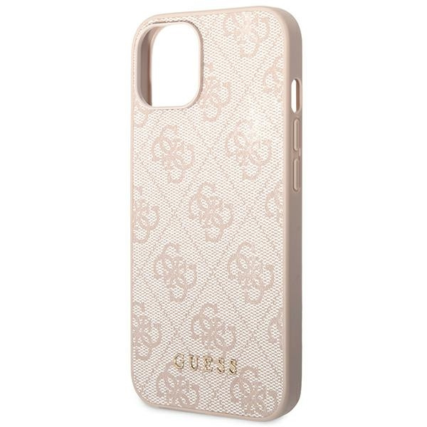 Etui GUESS Apple iPhone 14 4G Metal Gold Logo Różowy Hardcase