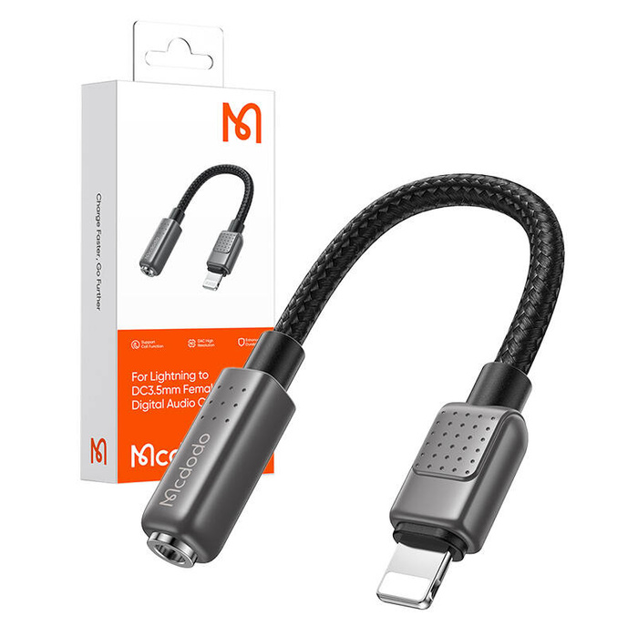 Adapter Audio Lightning do Mini Jack (żeński) 3.5mm  Mcdodo CA-5010 0.11m