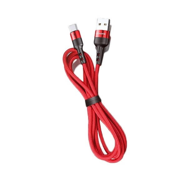 Kabel Pleciony USAMS USB-C 3A Fast Charging 1m Czerwony