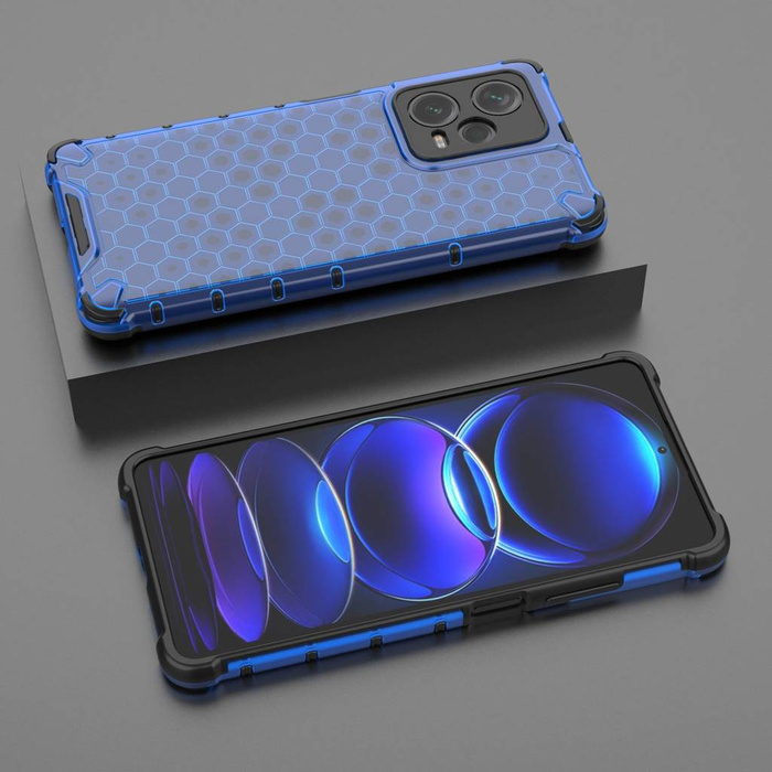 Etui Honeycomb etui do Xiaomi Redmi Note 12 Pro+ pancerny hybrydowy pokrowiec niebieskie Case