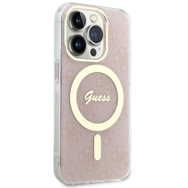 Etui Guess GUHMP14LH4STP iPhone 14 Pro 6.1" różowy/pink hardcase 4G MagSafe Case