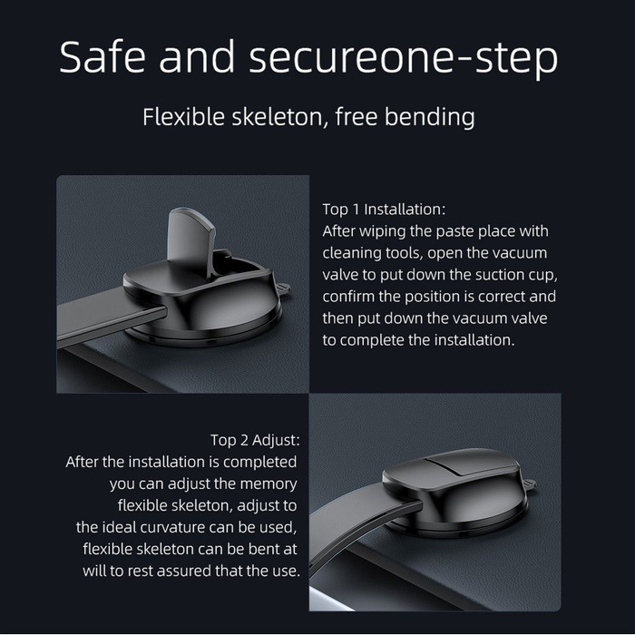 FORCELL F-Grip MagFlex uchwyt samochodowy do szyby/deski/kratki magnetyczny czarny