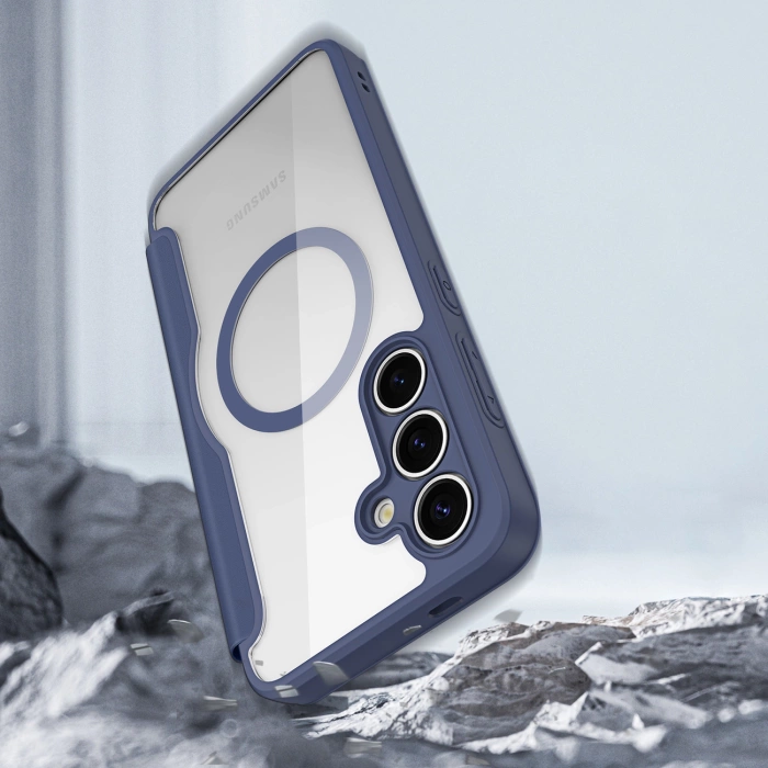 Etui Dux Ducis Skin X Pro na Samsung Galaxy S25 z MagSafe i portfelem - niebieskie