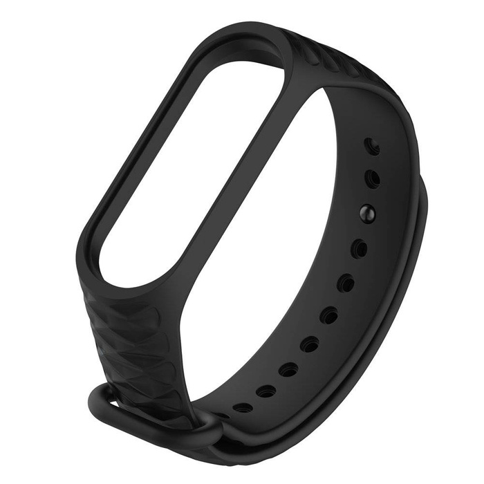 Zamienna silikonowa opaska pasek do Xiaomi Mi Band 4 / Mi Band 3 Diamond czarny