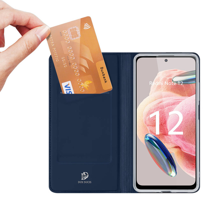 Etui Dux Ducis Skin Pro etui do Xiaomi Redmi Note 12 pokrowiec z klapką portfel na kartę podstawka niebieskie Case