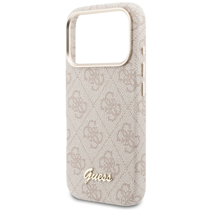 Etui Guess 4G Script MagSafe do iPhone   17 Pro Max różowy