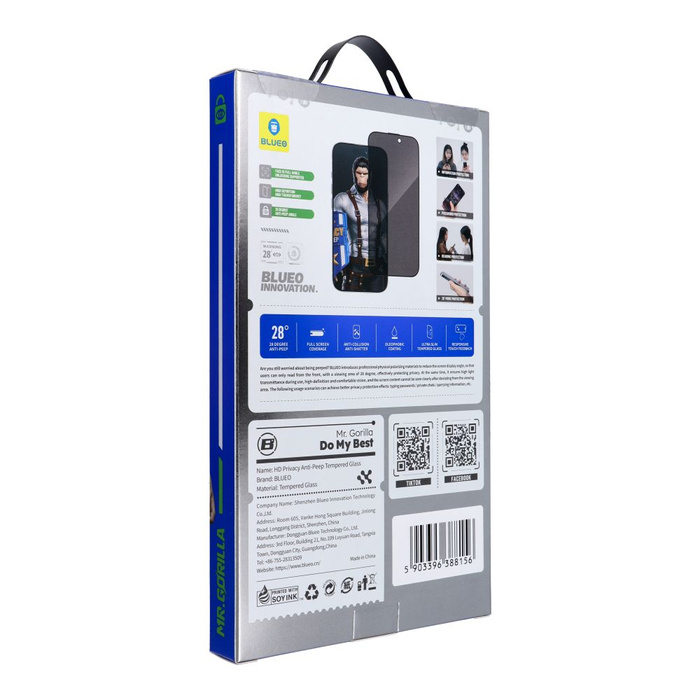 Szkło Hartowane 5D Mr. Monkey Glass - do Samsung Galaxy S25 Edge czarny (Strong Privacy)