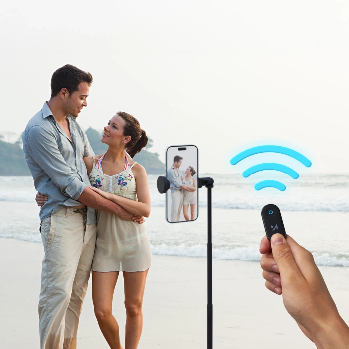 Selfie stick Statyw Wozinsky WRZP1 z automatycznie rozkładanymi nóżkami 1,7m Czarny