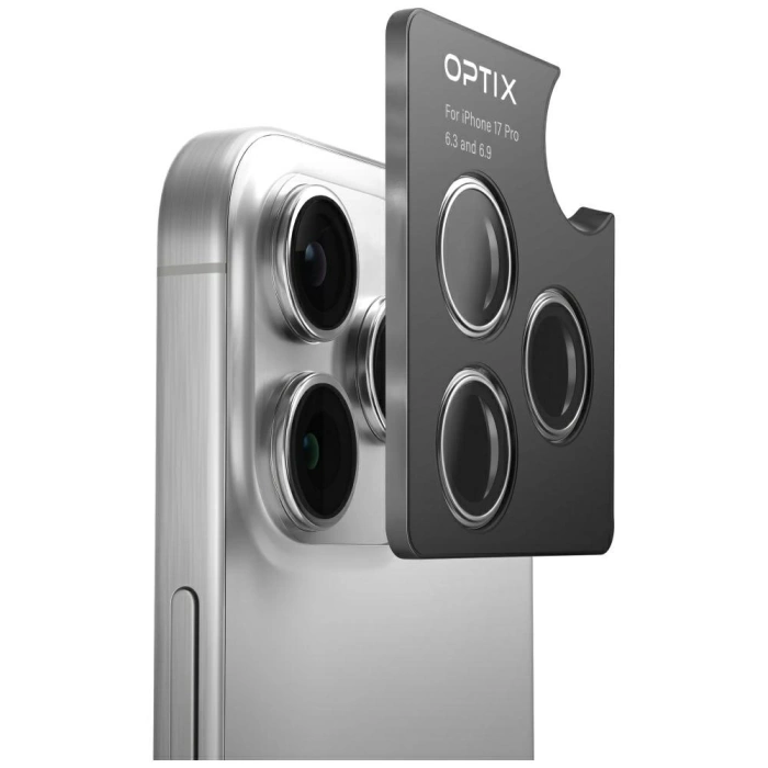 Szkło na obiektyw aparatu UNIQ Optix     Aluminium Camera Lens Protector do iPhone 17 z aplikatorem czarny