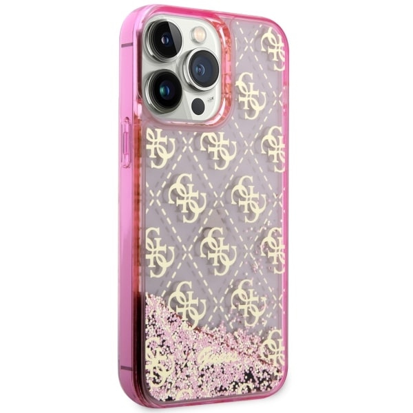 Etui Guess GUHCP14XLC4PSGP iPhone 14 Pro Max 6.7" różowy/pink hardcase Liquid Glitter 4G Transculent Case
