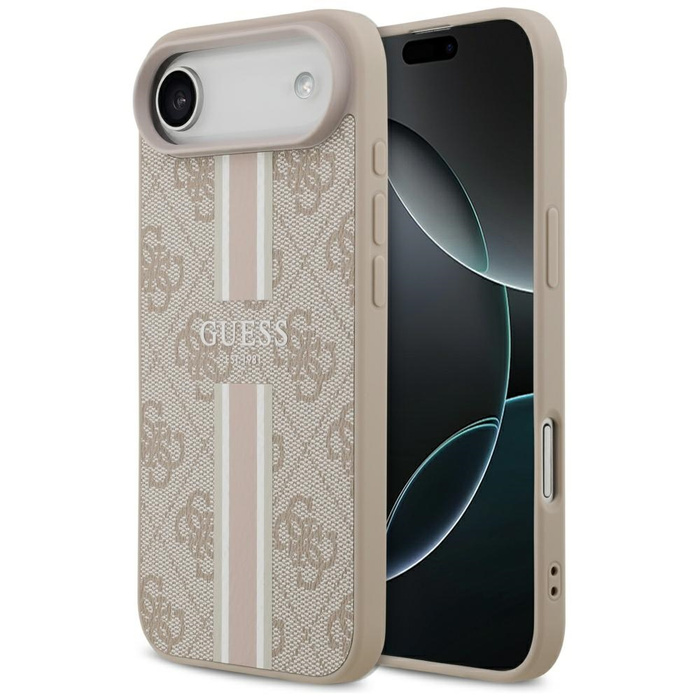 Etui Guess 4G Printed Stripes MagSafe do iPhone 17 Air różowy