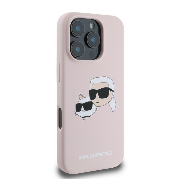 Etui Karl Lagerfeld iPhone 16 Pro Max różowy/pink HC MagSafe Sil Double Heads Print