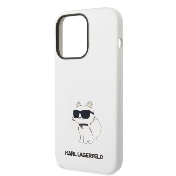 Etui Karl Lagerfeld Klhmp14lsnchbch Iphone 14 Pro 6,1" Hardcase Biały/white Silicone Choupette Magsafe Case