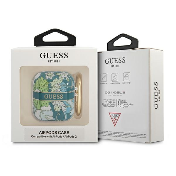 Etui GUESS Apple AirPods Cover Flower Strap Collection Zielony Case