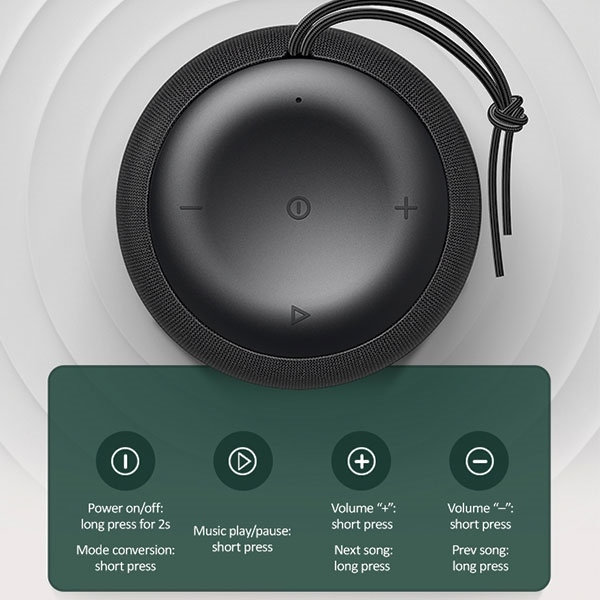 Głośnik USAMS Bluetooth 5.0 Moyi Series US-YX005 Czarny