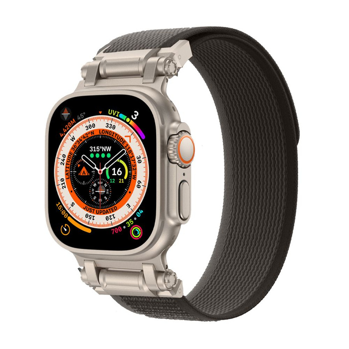 TECH-PROTECT NYLON DELTA APPLE WATCH 4 / 5 / 6 / 7 / 8 / 9 / SE / ULTRA 1 / 2 (42 / 44 / 45 / 49 MM) BLACK/ORANGE