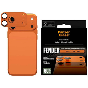 Szkło hartowane na obiektyw PanzerGlass Fender Camera Protector do iPhone 17 Pro Max pomarańczowy