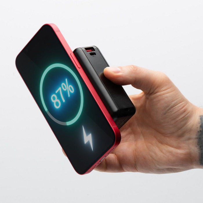 Wielofunkcyjna ładowarka Forcell F-Energy 6w1 USB A + USB C PD 45W + power bank 15000 mAh + ładowanie bezprzewodowe 15W czarna