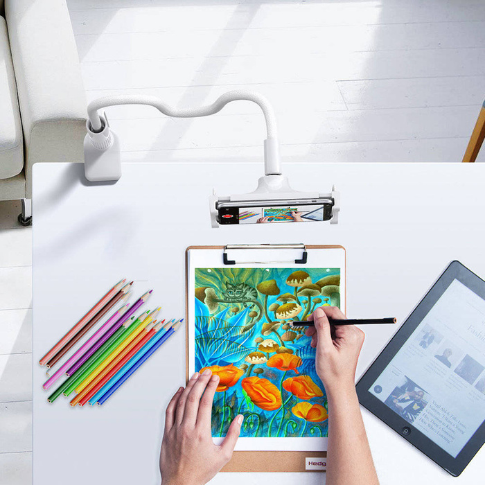 Elastyczny uchwyt do telefonu z bezprzewodową ładowarką Choetech 10W – biały (T548-S)